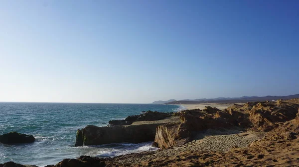 Pustynia Spotyka Morze Urzekający Krajobraz Plażowy Los Cabos Baja California — Zdjęcie stockowe
