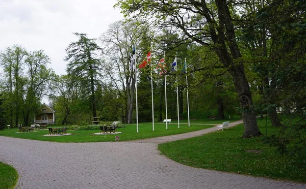 Krajobraz Wiejski Przyrodniczy Vihula Manor Country Club Estonii — Zdjęcie stockowe
