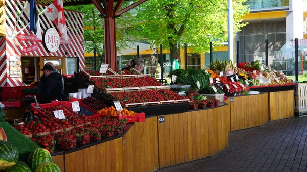 Obst Und Gemüsemarkt Tallinn Estland — Stockfoto