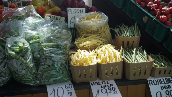 Mercado Das Frutas Produtos Hortícolas Tallinn Estónia — Fotografia de Stock