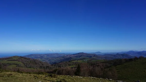 Krajobrazy Górskie Górze Ernio Gipuzkoa Kraj Basków Zimą — Zdjęcie stockowe