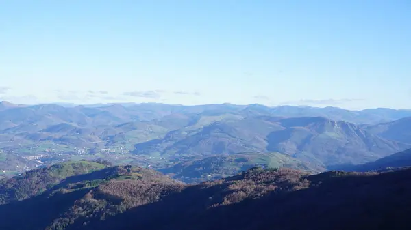 stock image Rural mountain landscapes on Mount Ernio in Gipuzkoa, Basque Country, in winter