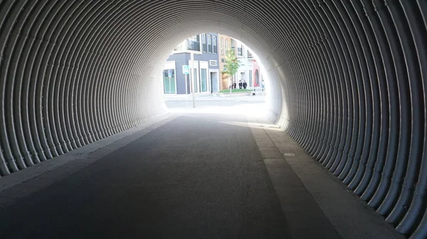 stock image Light at the end of the tunnel in the city of Tallinn in Estonia