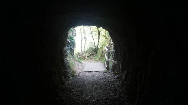 Túnel Escavado Rocha Cordilheira Aralar — Fotografia de Stock