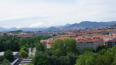 Pamplona, Navarra, İspanya, 19 Haziran 2023: San Fermin 'den birkaç gün önce Pamplona' nın tipik manzarası