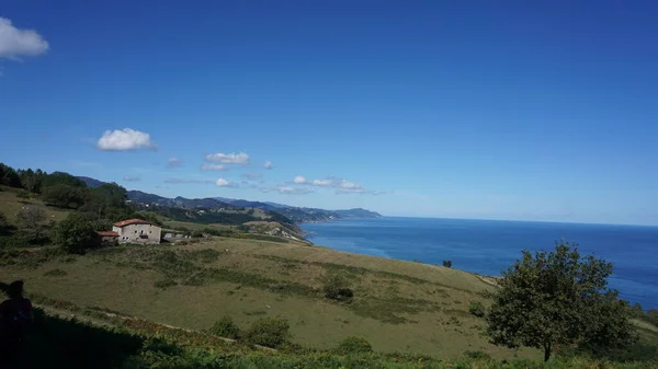 Rural Landscape Nature Gr121 Route Zumaia Deba Basque Country — Stock Photo, Image