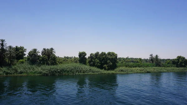 Edfu Dan Kom Ombo Giden Bir Gemiden Nil Nehrinin Manzarası — Stok fotoğraf
