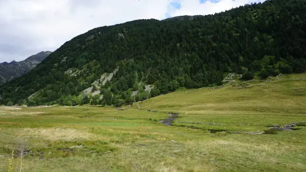 Krajobraz Górski Przyroda Wieś Valle Incles Andora — Zdjęcie stockowe