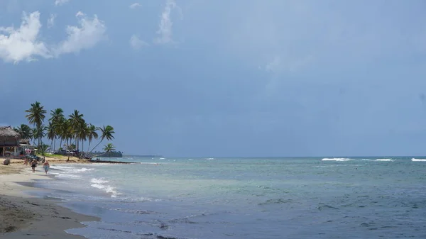 Tájkép Egy Egzotikus Karib Tenger Strand Uvero Alto Punta Cana — Stock Fotó