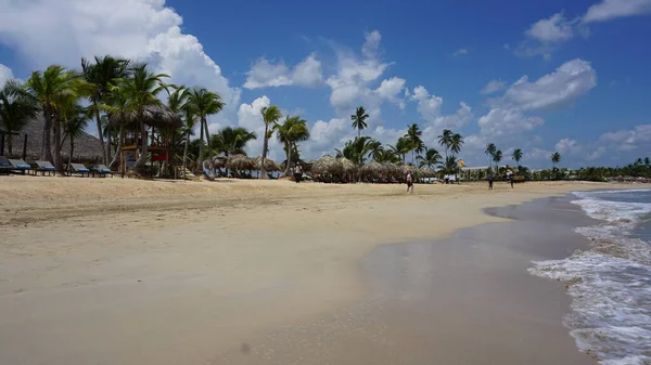 Tájkép Egy Egzotikus Karib Tenger Strand Uvero Alto Punta Cana — Stock Fotó
