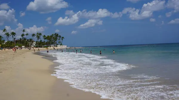 Paisagem Uma Exótica Praia Caribenha Uvero Alto Punta Cana República — Fotografia de Stock