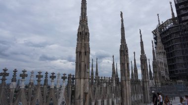 Milan, İtalya, 14 Haziran 2024: İtalya 'daki Milan Katedrali veya Duomo de Milan manzarası