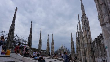 Milan, İtalya, 14 Haziran 2024: İtalya 'daki Milan Katedrali veya Duomo de Milan manzarası