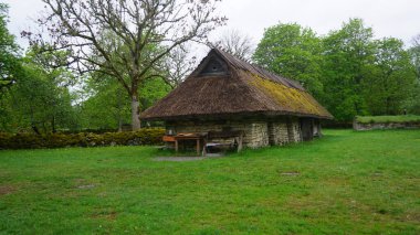 Muhu Adası, Tallinn, Estonya, 16 Mayıs 2023: Estonya, Avrupa 'daki Muhu müzesinin manzaraları