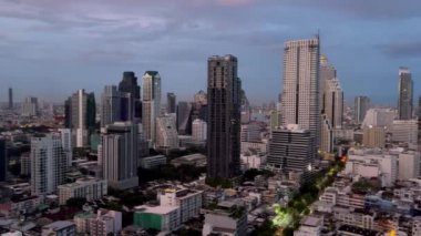Tayland 'da Bangkok ufuk çizgisinin havadan görünüşü. yüksek kaliteli fotoğraf