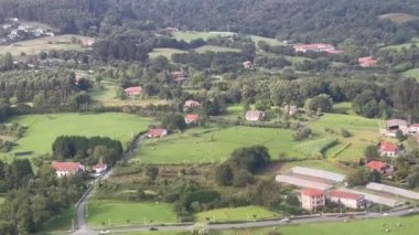 San Gimignano köyünün hava manzarası.