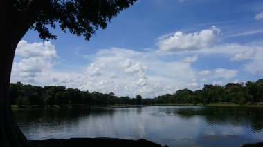 Parktaki nehrin güzel manzarası.