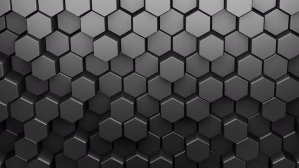Videos Moderner Hexagon Hintergrund Aus Schwarzem Metall — Stockvideo