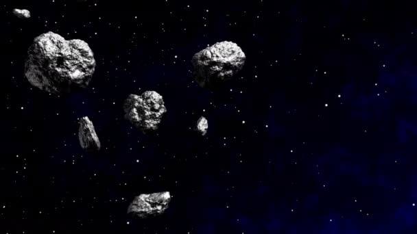 Videa Asteroidy Pozadí Vesmíru — Stock video