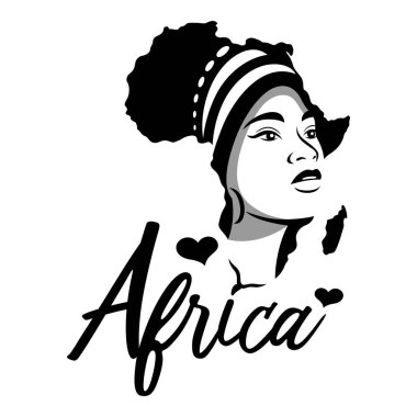 Güzel Afrikalı kadın ve güzellik logosu