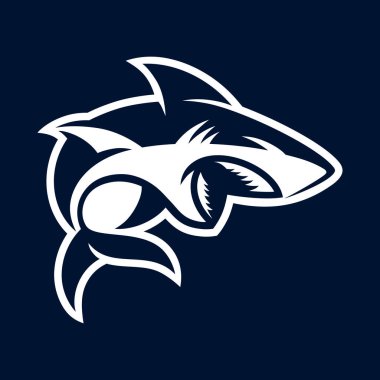 Modern basit beyaz köpekbalığı logosu