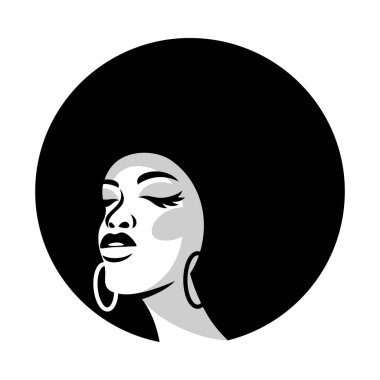Güzel Afrikalı kadın ve güzellik logosu