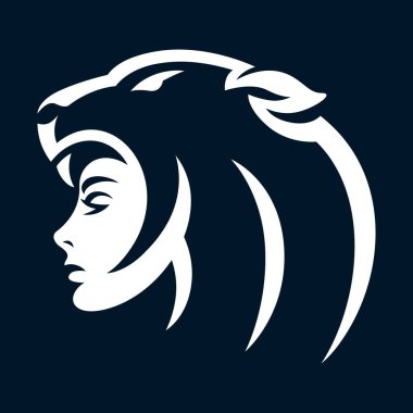 Modern güzel puma kadın logosu