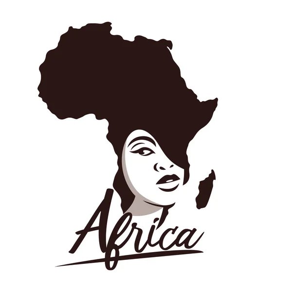 Красивая Африканская Женщина Логотип Красоты — стоковый вектор