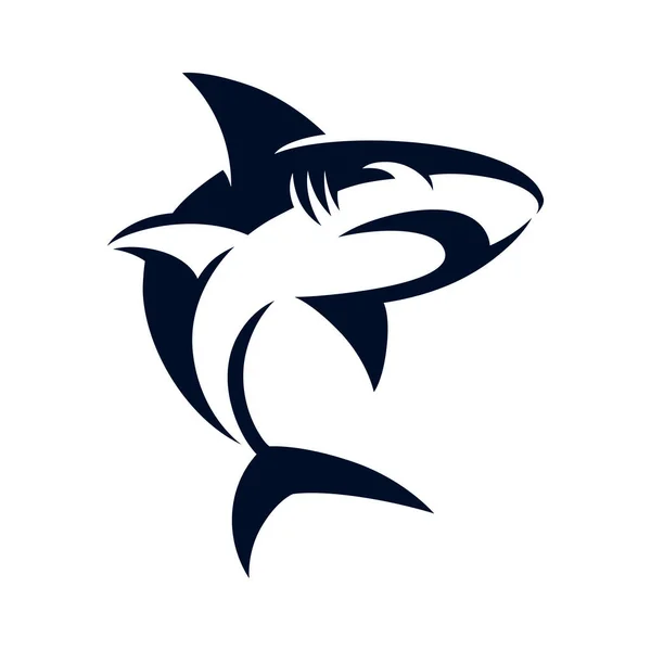 Logo Moderne Simple Requin Blanc — Image vectorielle