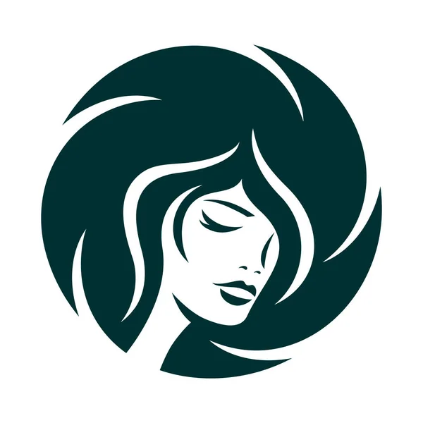 Moderna Bella Donna Logo Bellezza — Vettoriale Stock