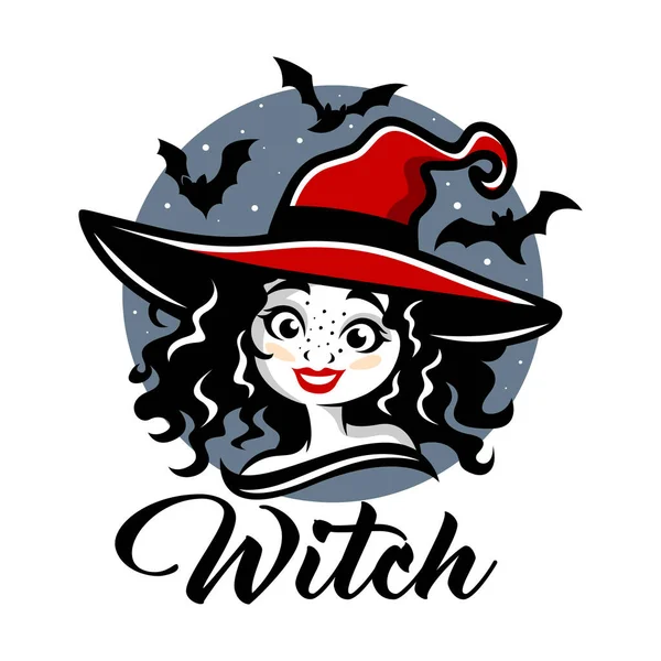 Modern Creative Witch Logo Halloween — Stock Vector