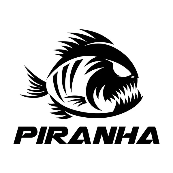 Modernes Raubtier Piranha Logo — Stockvektor