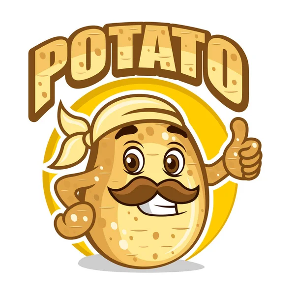 Moderno Logotipo Mascota Patata — Vector de stock