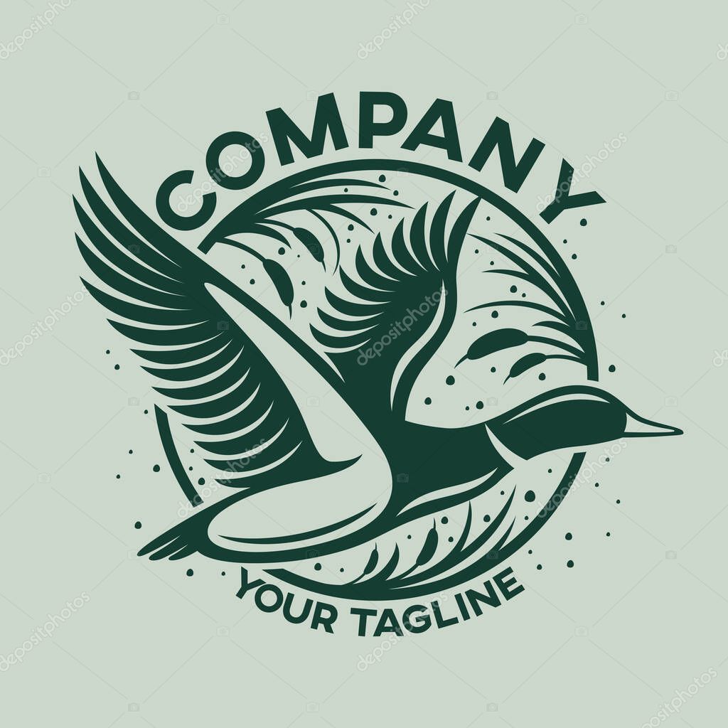 Modern duck and hunting logo