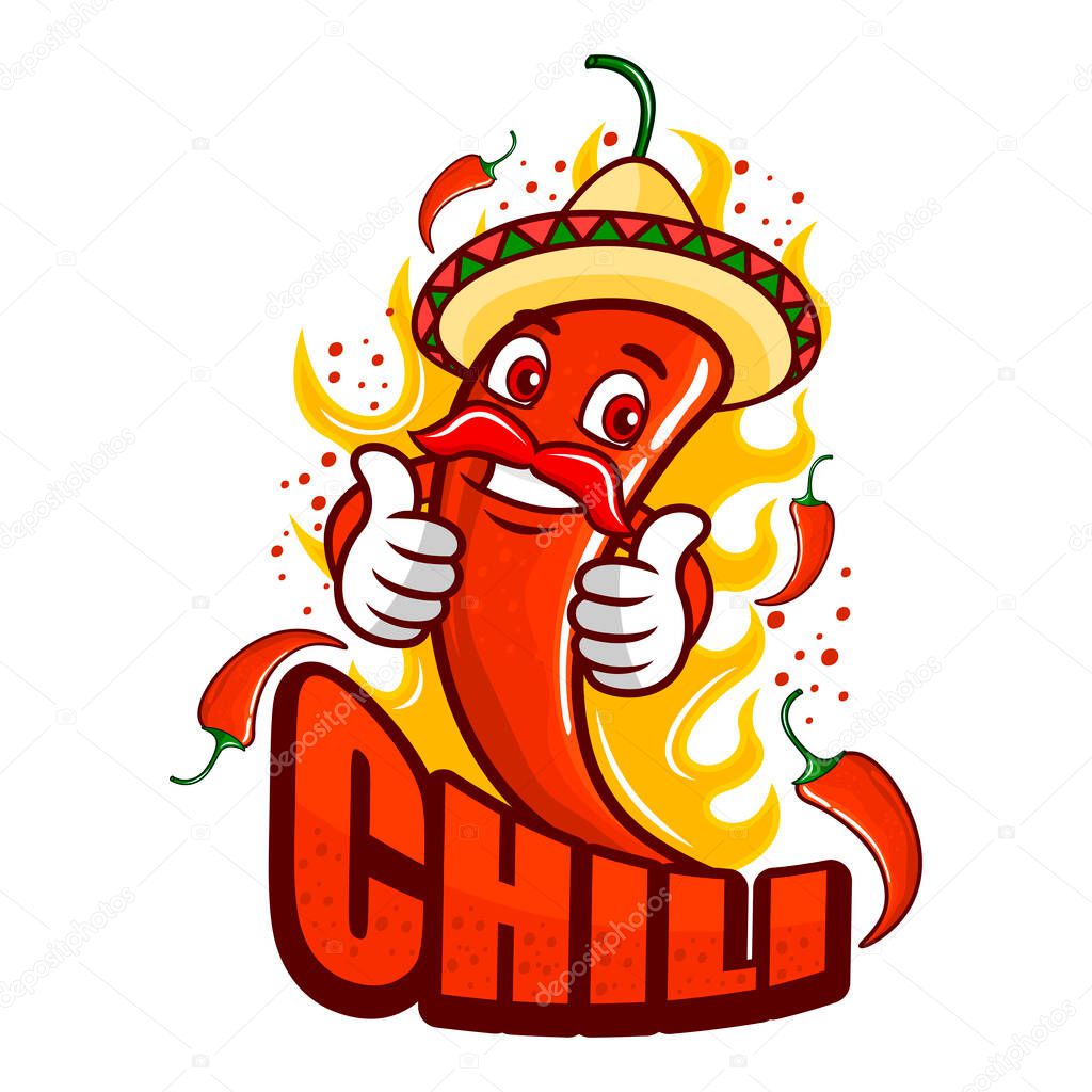 Modern mascot chili pepper logo