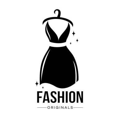 Şık ve şık kadın elbisesi logosu.