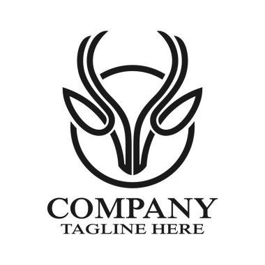 Modern basit geyik logosu. Vektör illüstrasyonu.