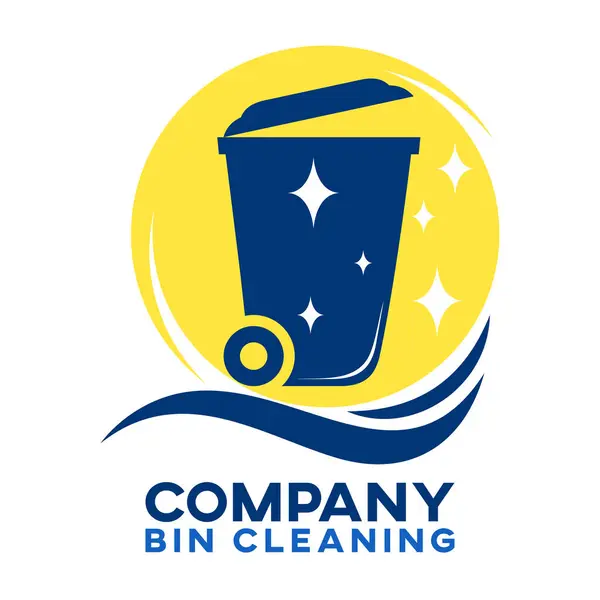 Çöp Tenekesi Temizleme Logosu Stok Vektör