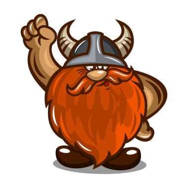 Havalı maskot Viking logosu. Vektör illüstrasyonu