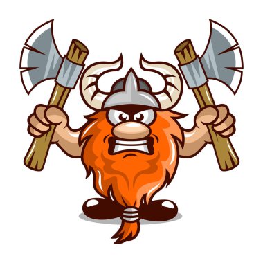 Havalı maskot Viking logosu. Vektör illüstrasyonu