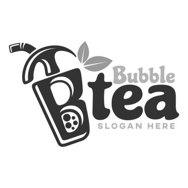 Modern soğuk köpüklü çay logosu. Vektör illüstrasyonu