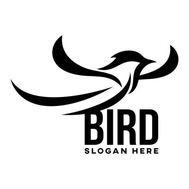 Modern kuş logosu. Vektör illüstrasyonu