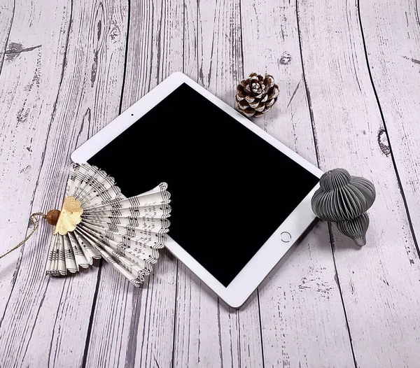 Tablet bilgisayar modeli. Elektronik cihaz. Teknoloji Noeli.