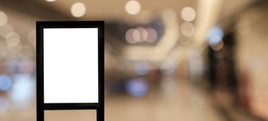 Stand Mock Up Menü çerçeve kartı bulanık arkaplan tasarım anahtarı görsel düzeni.