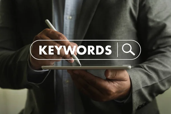 Business Manman 사이트 Content Keywords Laptop Browse Office Developize Seo — 스톡 사진