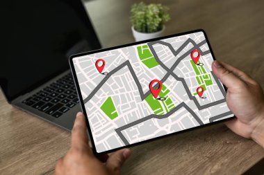 GPS Haritası Hedef Ağ Bağlantısı Konum Sokak Haritası GPS Simgeleri Navigasyonu