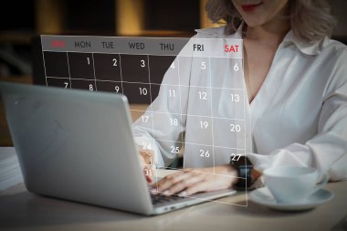 Takvim için Vurgulama Hatırlatma Randevusu ve Düzenleyicinin Ajanda Randevusu Dizüstü Bilgisayar Çevrimiçi Hatırlatma Olayında