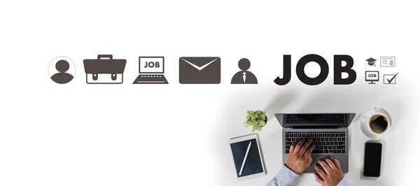 Szukaj Pracy Search Career Recruitment Human Searching New Job Business — Zdjęcie stockowe