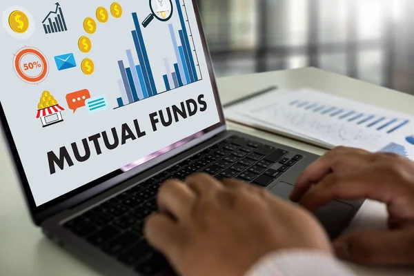 Mutuális Alapok Üzleti Állomány Nyereség Növekedés Befektetés Pénz Jövedelem Kölcsönös — Stock Fotó