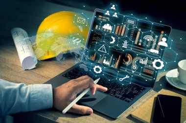 Dijital internet ağı iot Akıllı lojistik depo yönetimi yenilikçi yazılım bilgisayar tedarik zinciri dağıtım sipariş paket sevkiyat kutu kutu ai bilgisayar akıllı fabrika kontrol